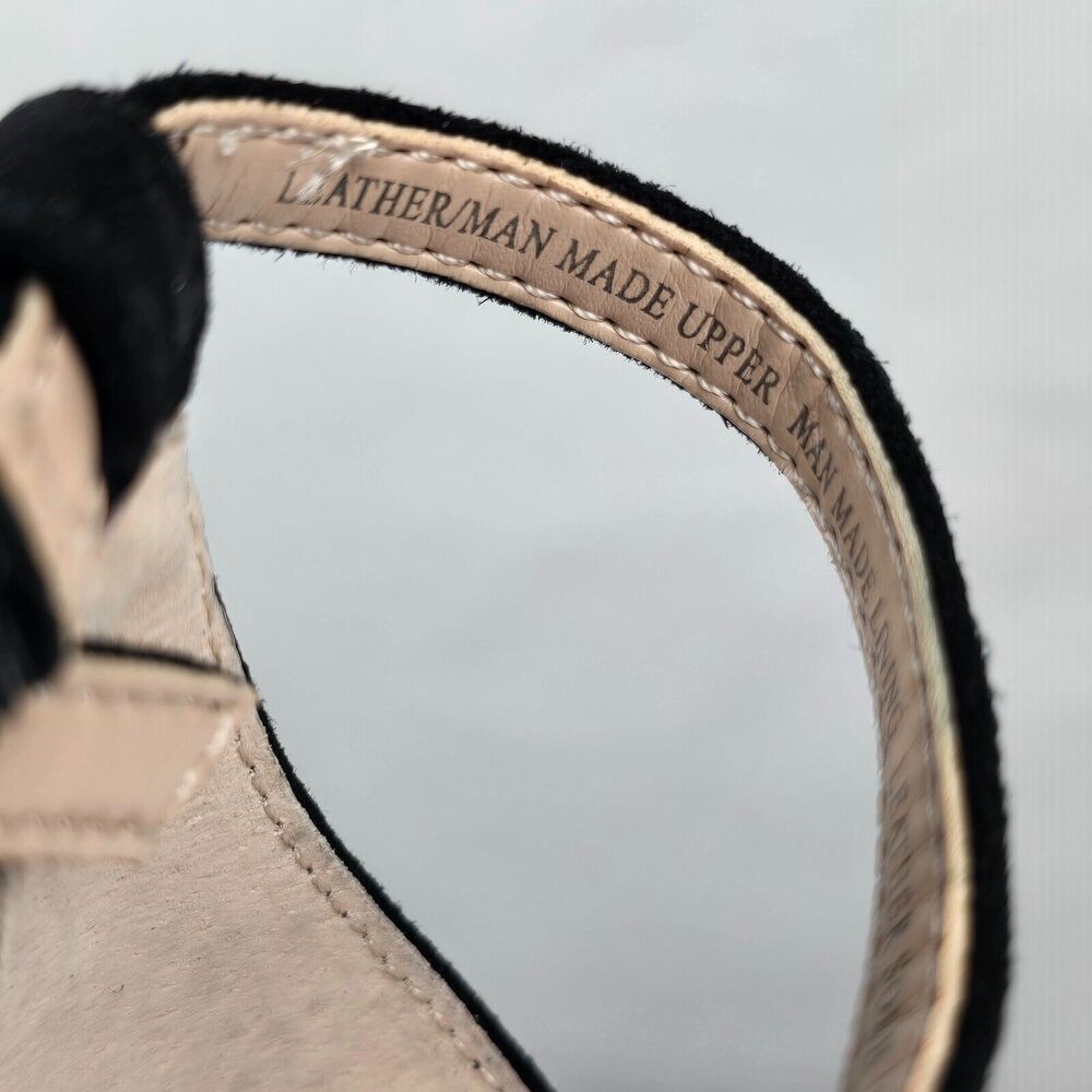 Charles David Sandals Women 7.5 Black Courtney Leather Buckle Heels NIB - Picture 11 of 16